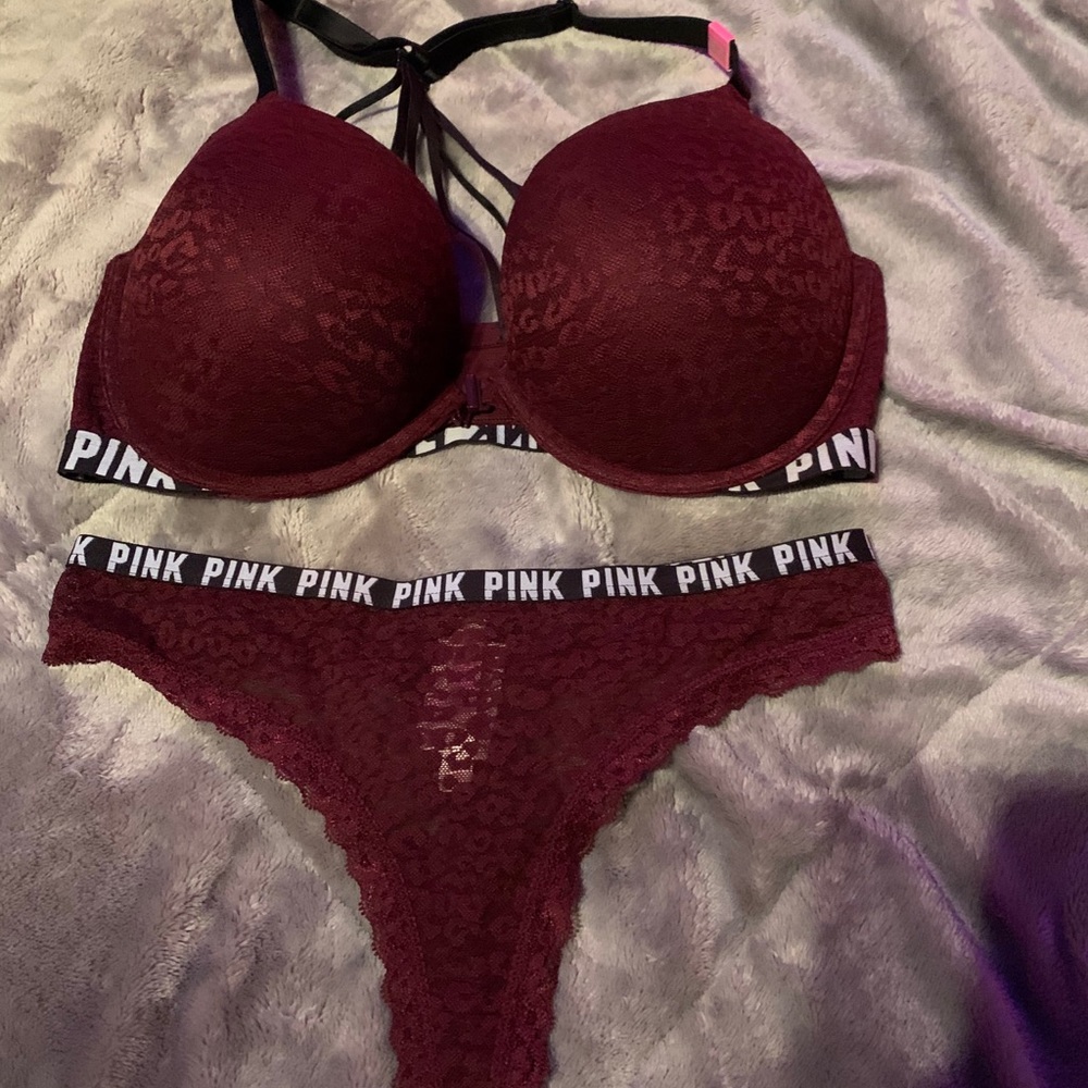 NWT Pink Bra + 2 pairs panties